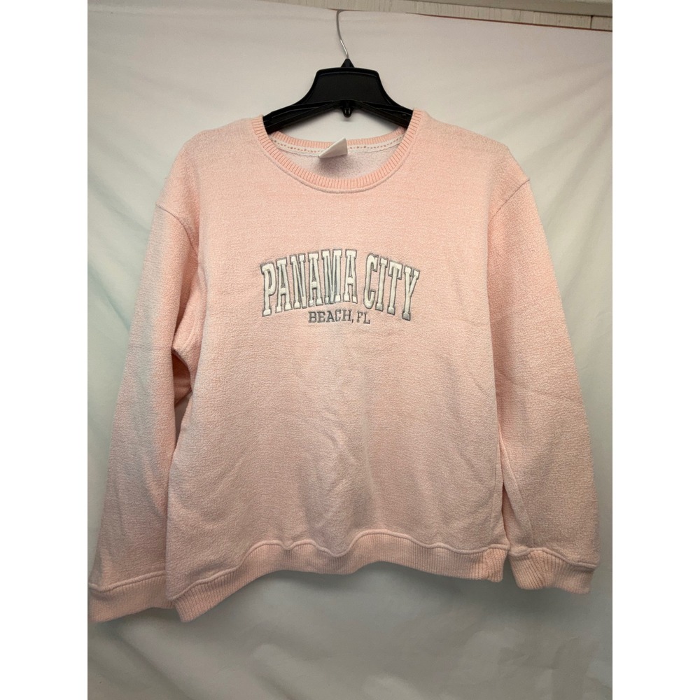 Pacific & Co Panama City Beach FL Sweatshirt Peach Pink Crewneck Large